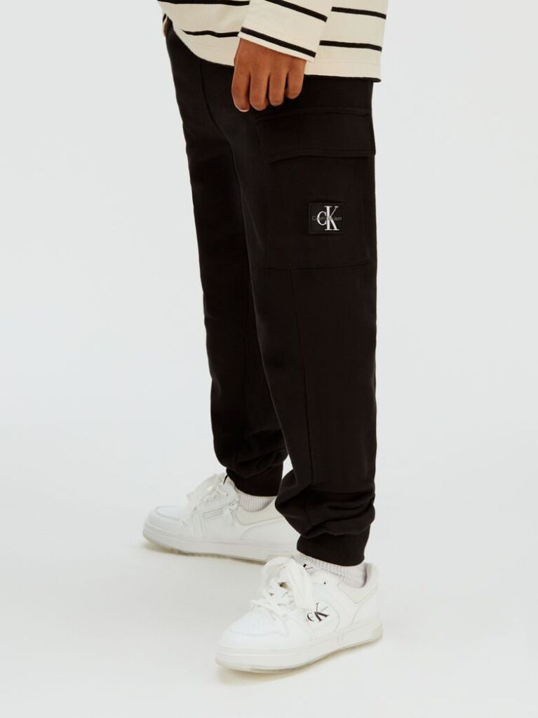 Black Relaxed Cargo Joggers  Boys