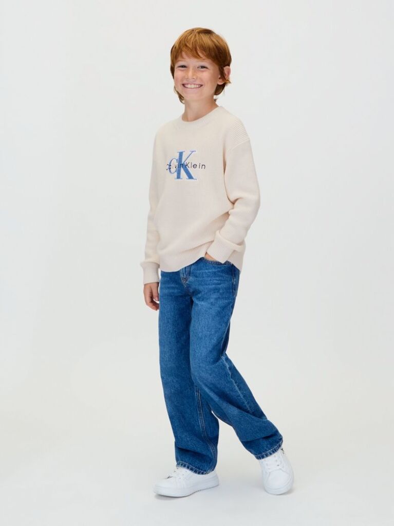 Beige Relaxed Logo Jumper  Boys