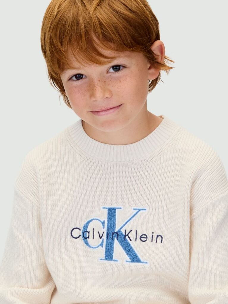 Beige Relaxed Logo Jumper  Boys