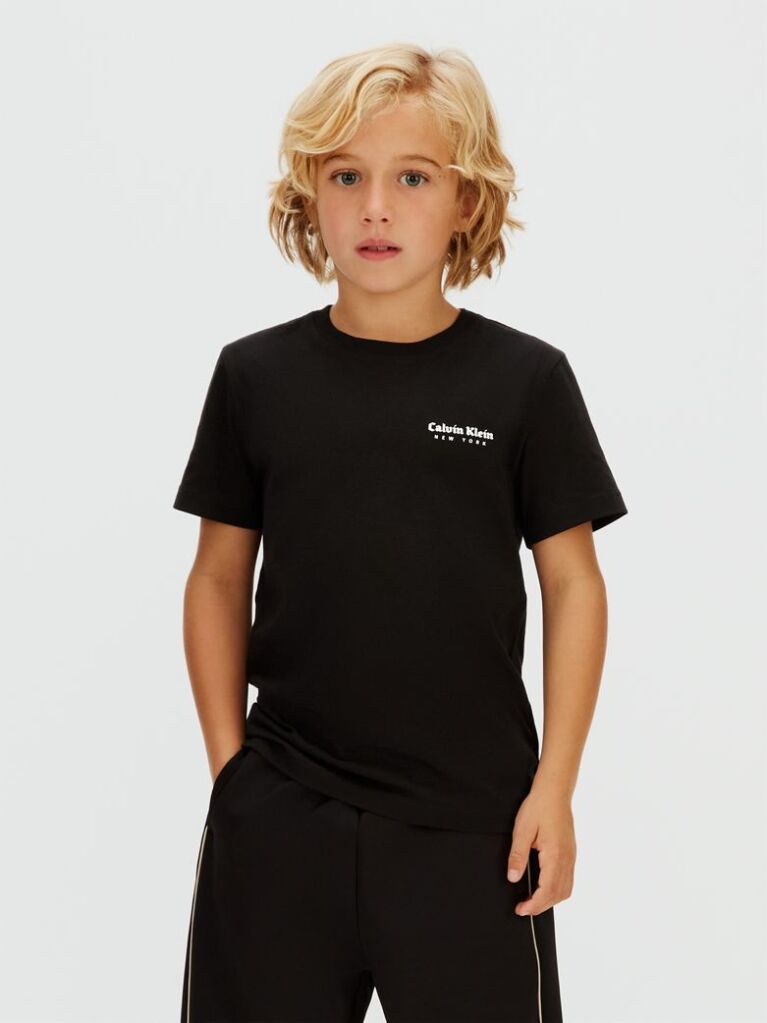 Black Cotton Jersey T-Shirt  Boys