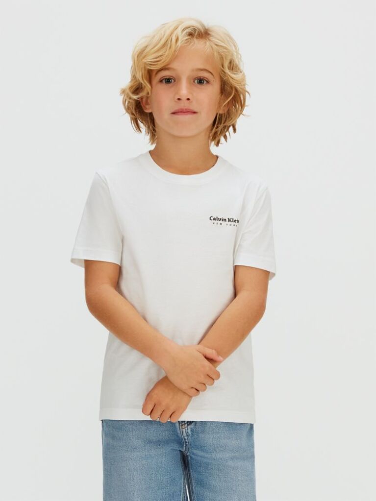 White Cotton Jersey T-Shirt  Boys