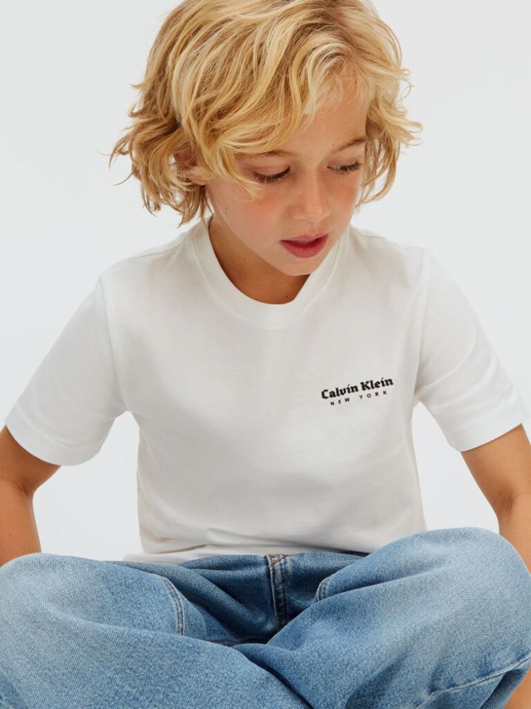 White Cotton Jersey T-Shirt  Boys