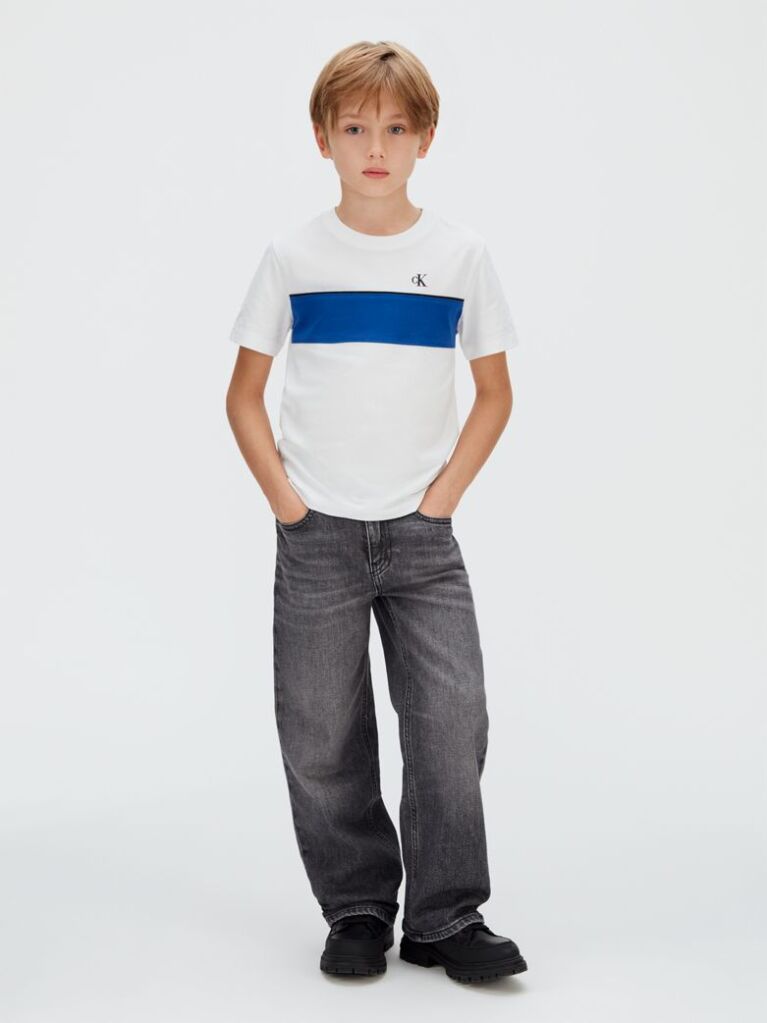 White Colourblock T-Shirt  Boys