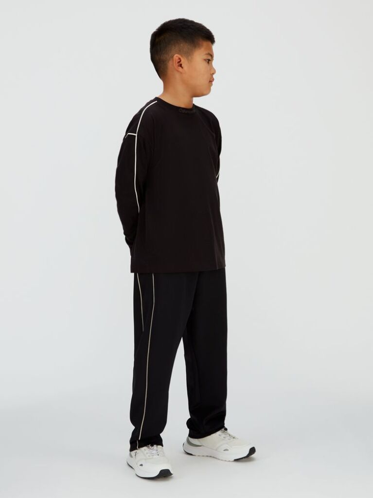 Black Relaxed Piping T-Shirt  Boys