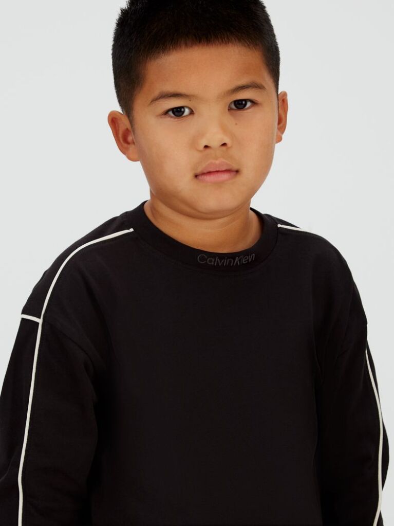 Black Relaxed Piping T-Shirt  Boys