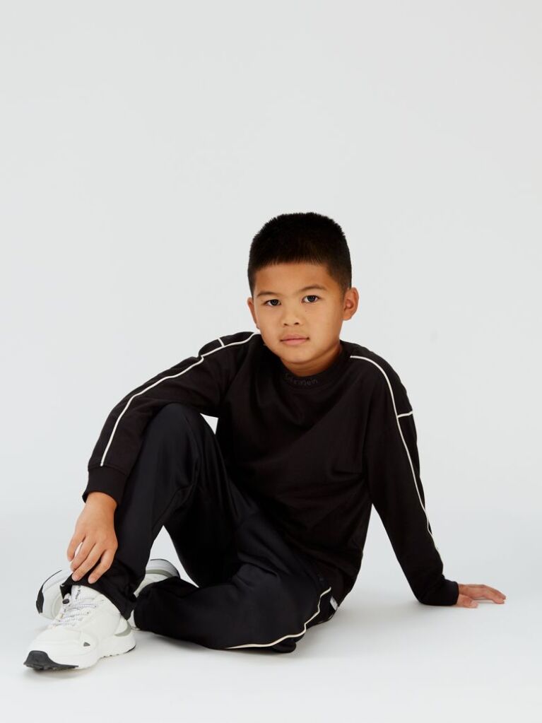 Black Relaxed Piping T-Shirt  Boys