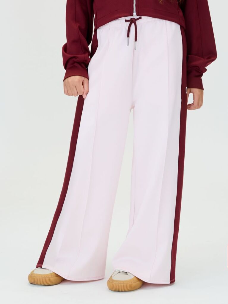 Pink Wide Leg Colourblock Joggers  Girls