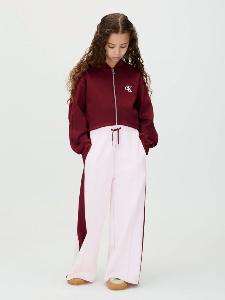 Pink Wide Leg Colourblock Joggers  Girls