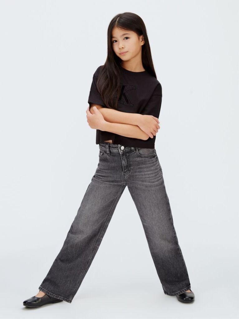 Black Boxy Logo T-Shirt  Girls