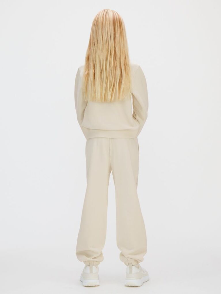 Beige Relaxed Piping Jogging Suit  Girls