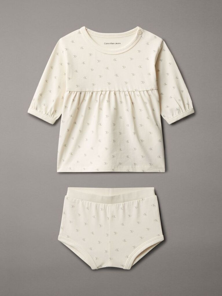 Beige Newborn Logo Dress  Newborn