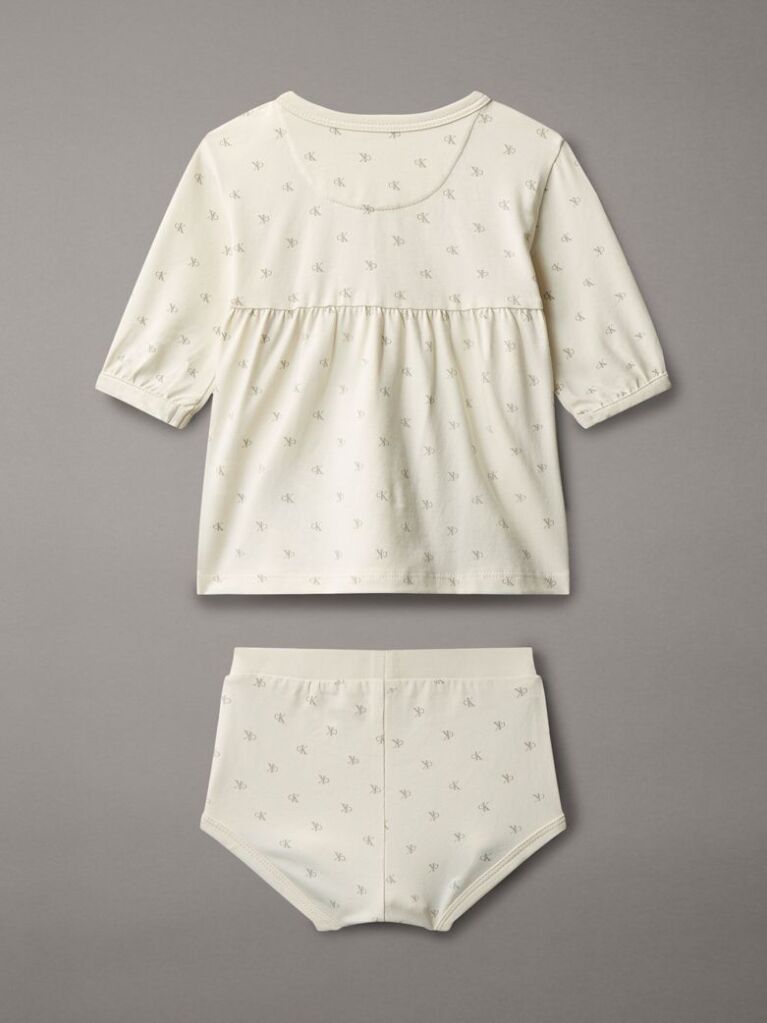 Beige Newborn Logo Dress  Newborn
