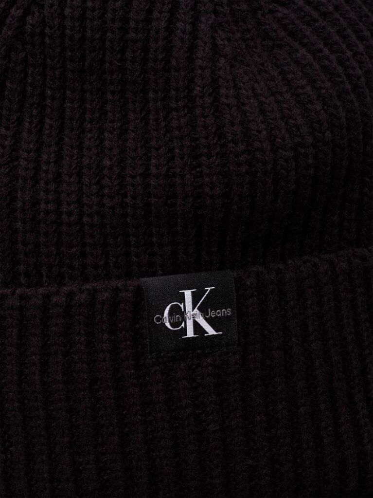 Black Kids' Ribbed Beanie  Kids Unisex