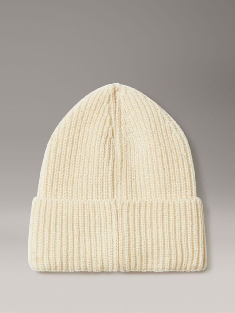 Beige Kids' Ribbed Beanie  Kids Unisex