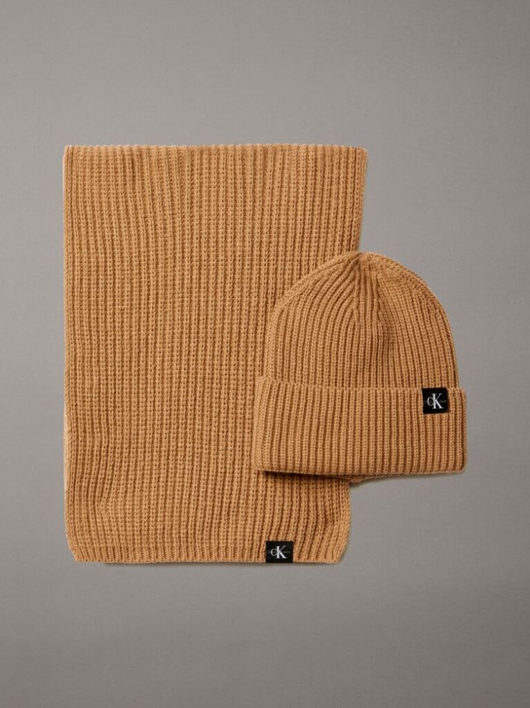 Brown Kids' Scarf & Beanie Set  Kids Unisex