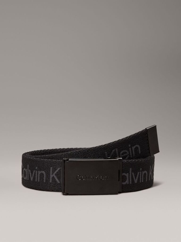 Black Kids' Canvas Logo Belt  Kids Unisex