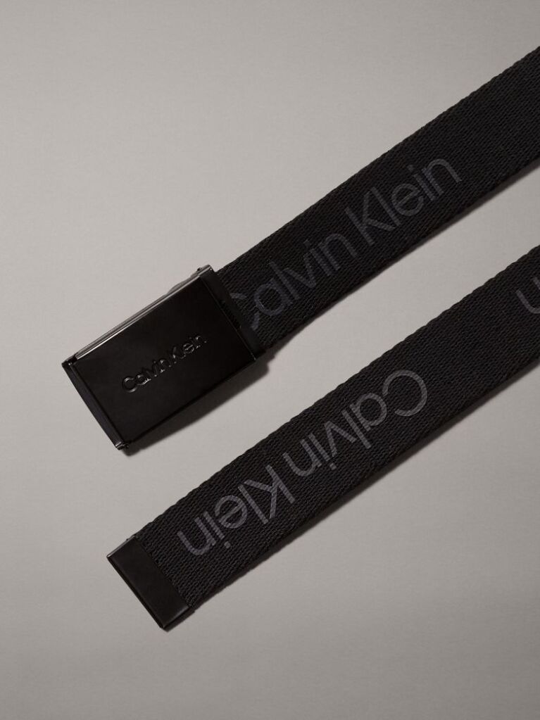 Black Kids' Canvas Logo Belt  Kids Unisex