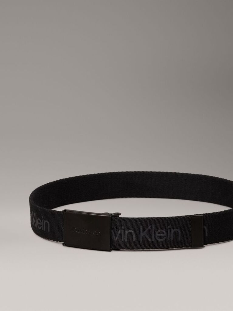 Black Kids' Canvas Logo Belt  Kids Unisex