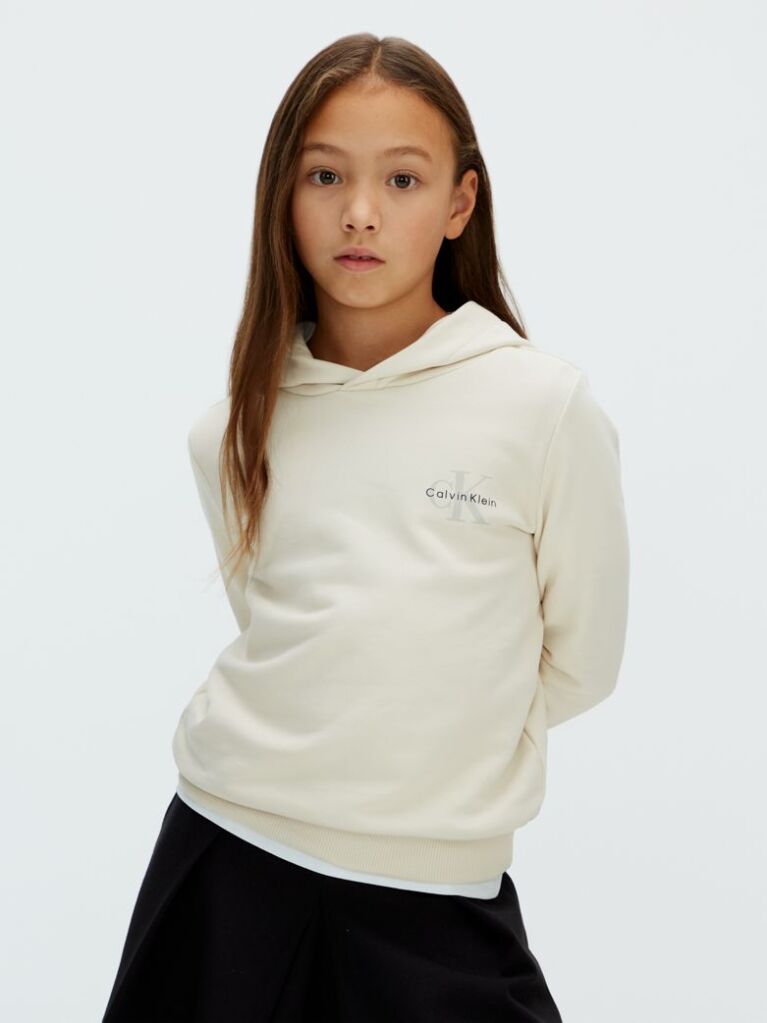 Beige Kids' Relaxed Hoodie  Kids Unisex