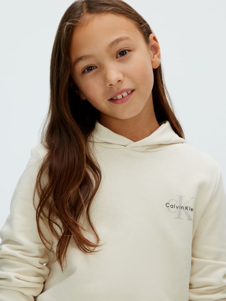 Beige Kids' Relaxed Hoodie  Kids Unisex