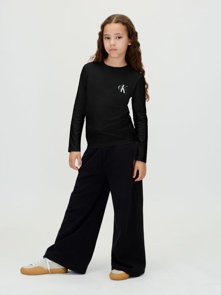 Black Kids' Long Sleeve T-shirt  Kids Unisex