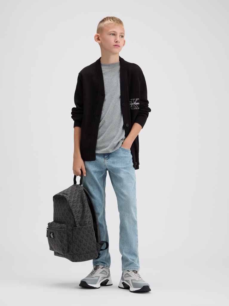 Black Kids' Monogram Logo Backpack  Kids Unisex