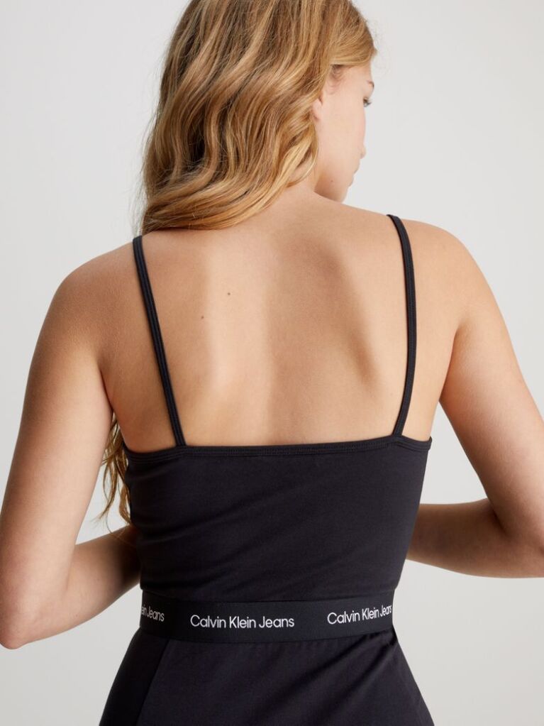 Black Logo Tape Jersey Dress  Women