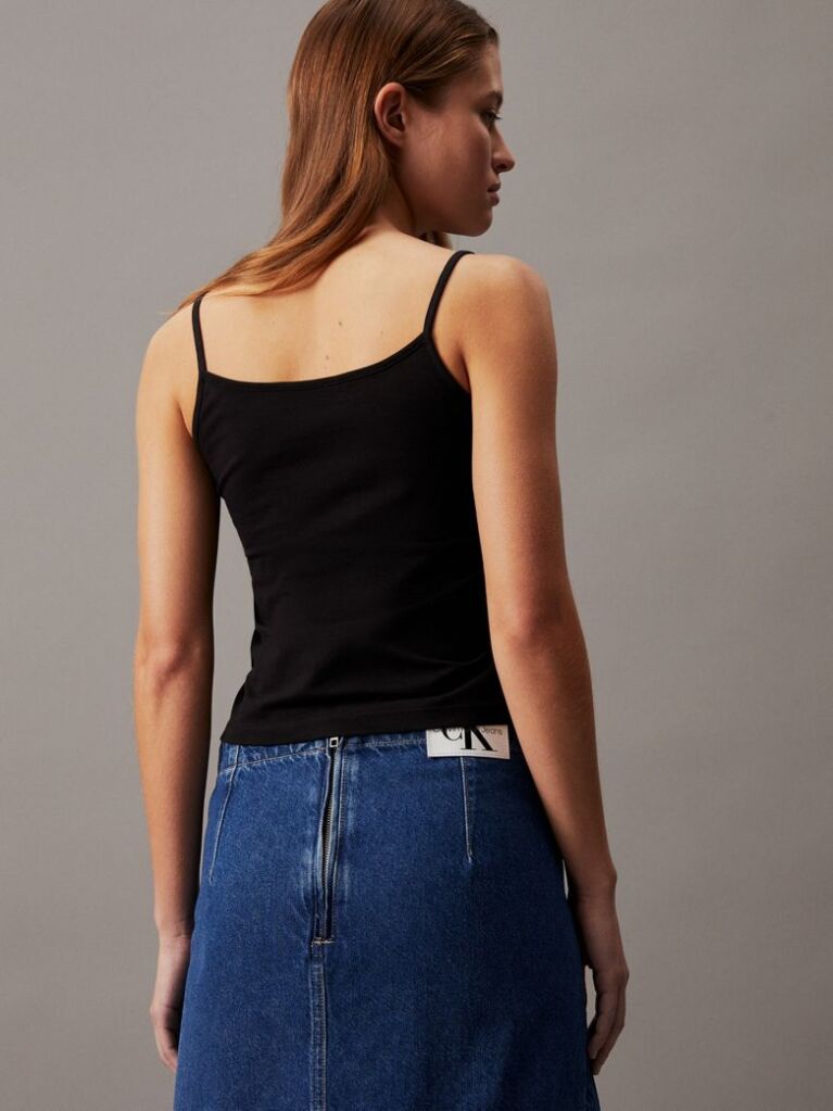 Black Slim Monogram Cami Top  Women