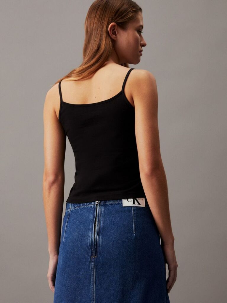 Black Slim Monogram Cami Top  Women
