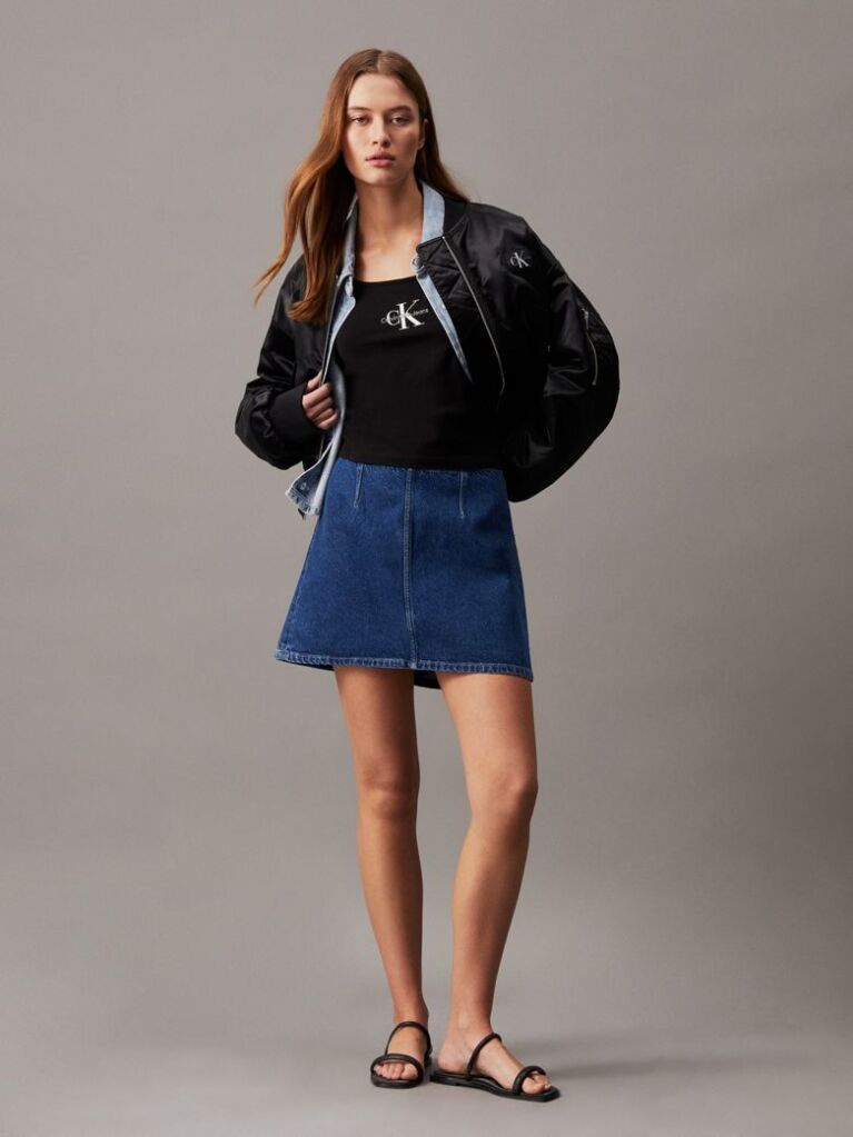 Black Slim Monogram Cami Top  Women