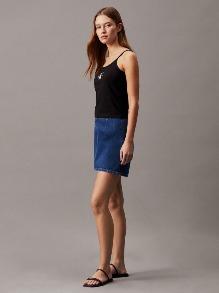 Black Slim Monogram Cami Top  Women