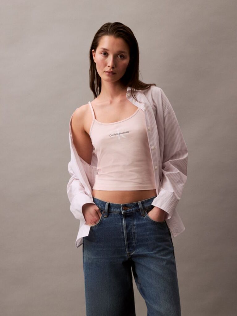 Pink Slim Monogram Cami Top  Women