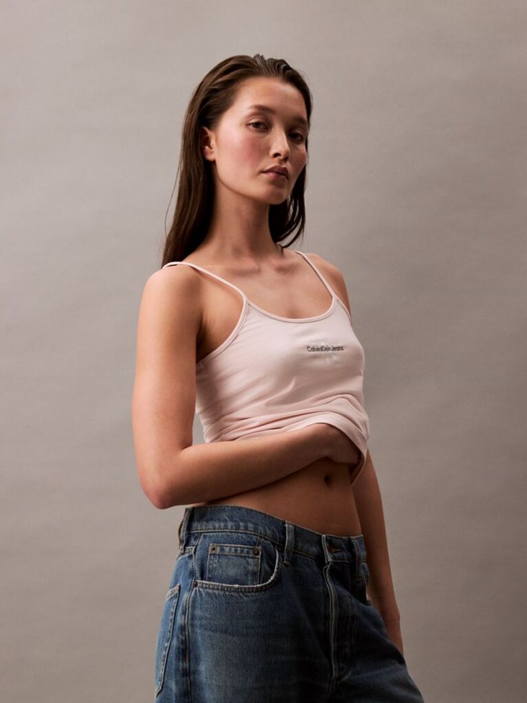 Pink Slim Monogram Cami Top  Women