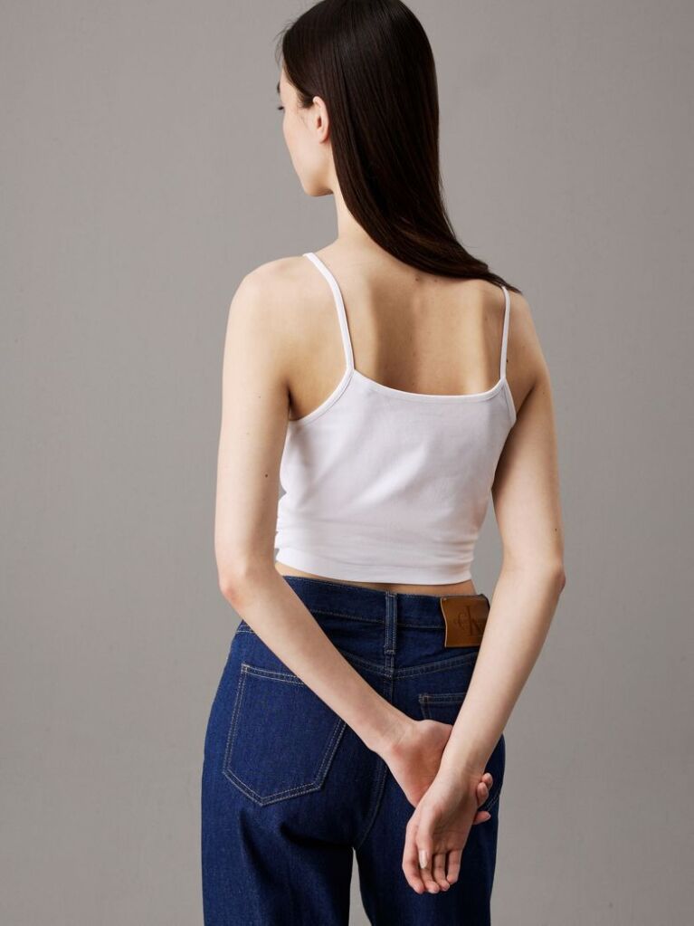 White Slim Monogram Cami Top  Women