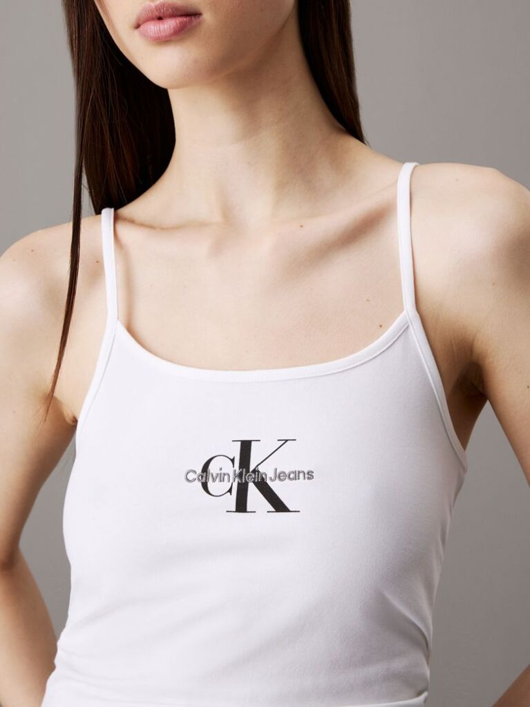 White Slim Monogram Cami Top  Women