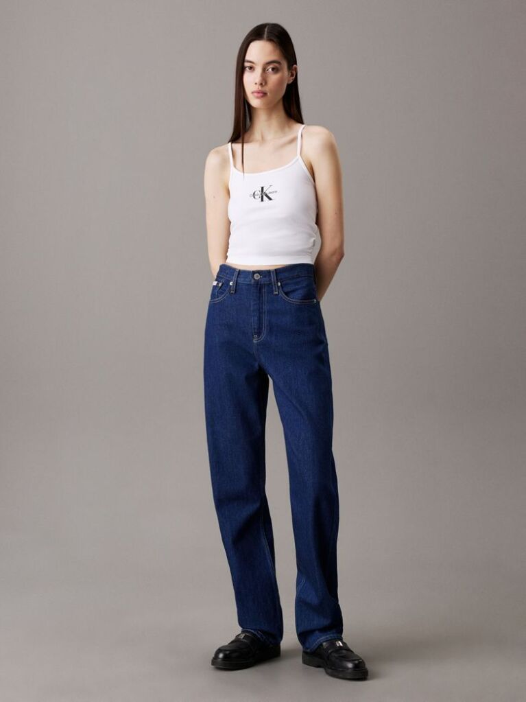White Slim Monogram Cami Top  Women
