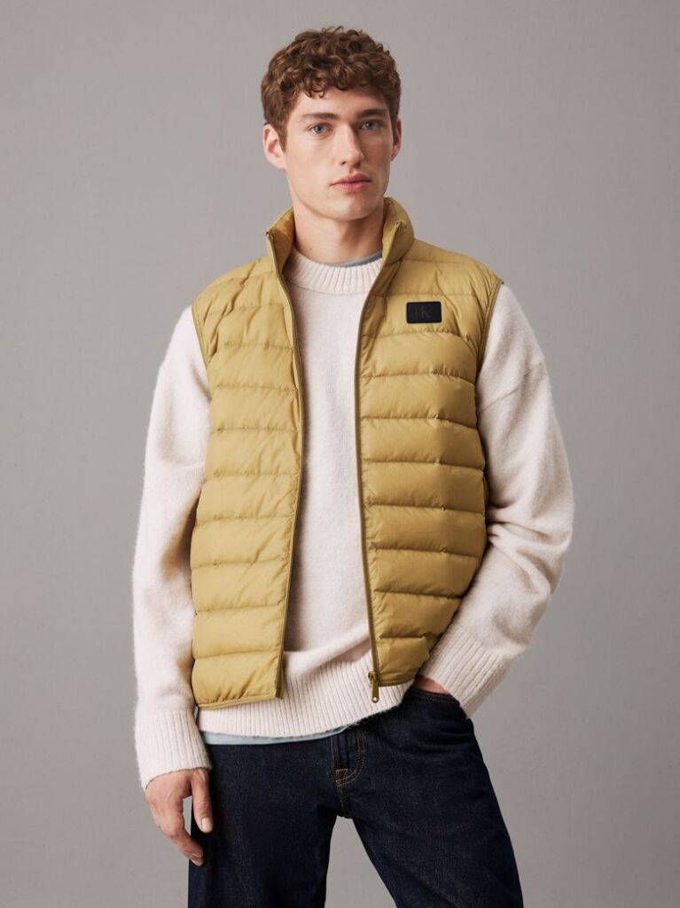 Green Lightweight Down Puffer Gilet  Men