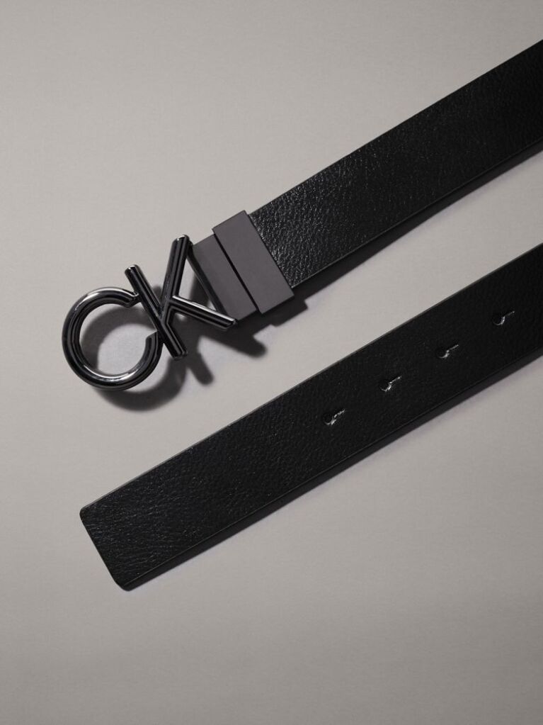 Black Reversible Leather Belt  Men