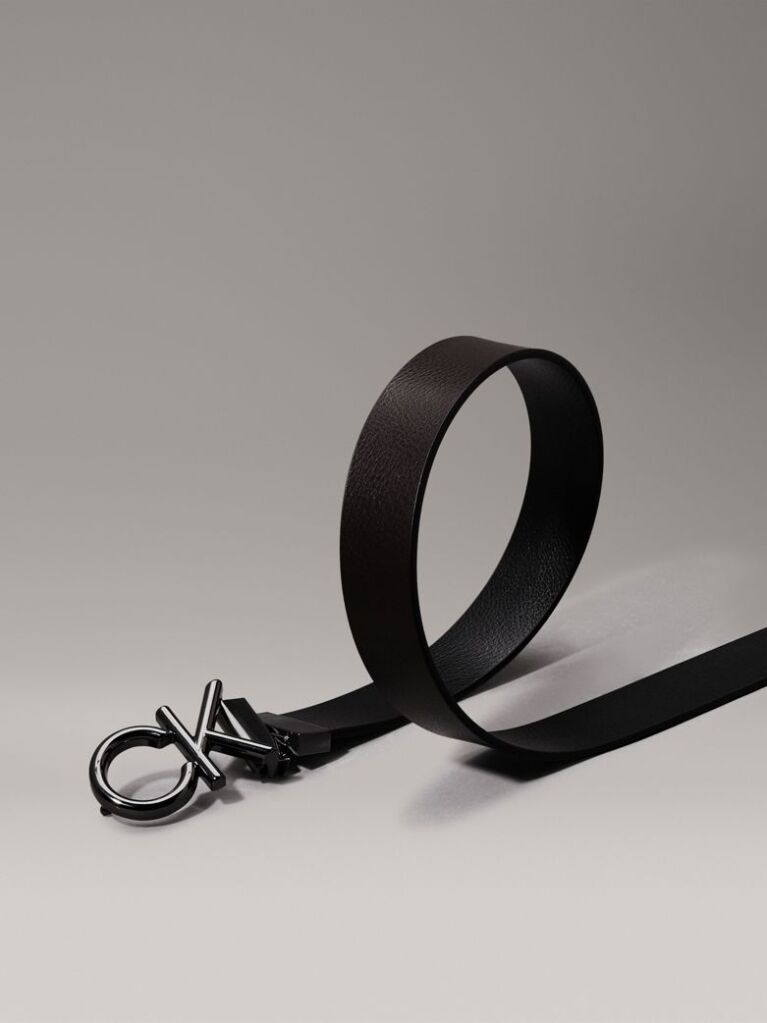 Black Reversible Leather Belt  Men