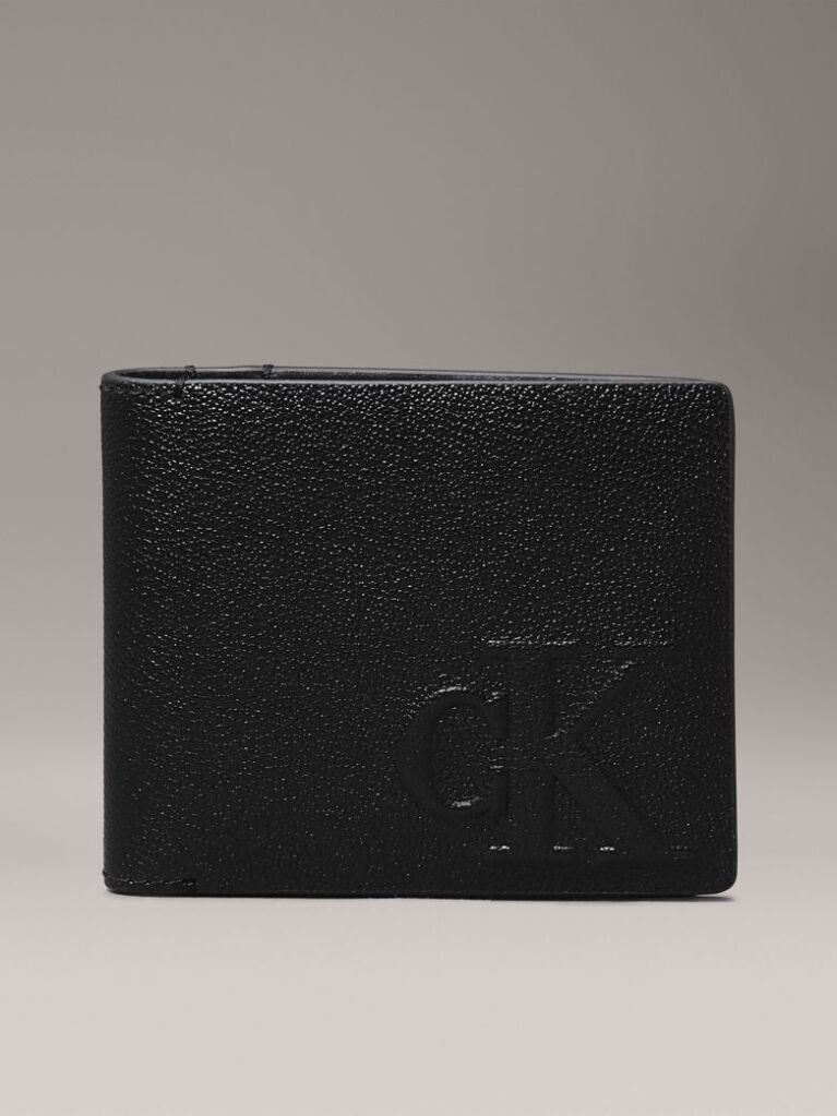 Black Leather Billfold Wallet  Men