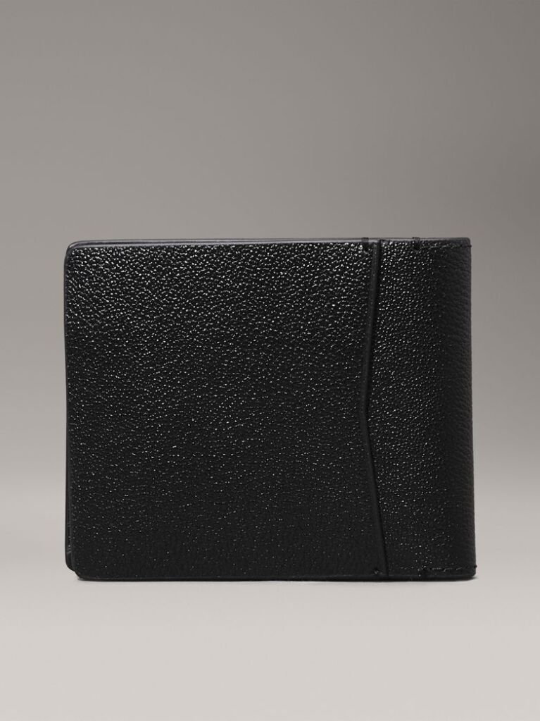 Black Leather Billfold Wallet  Men