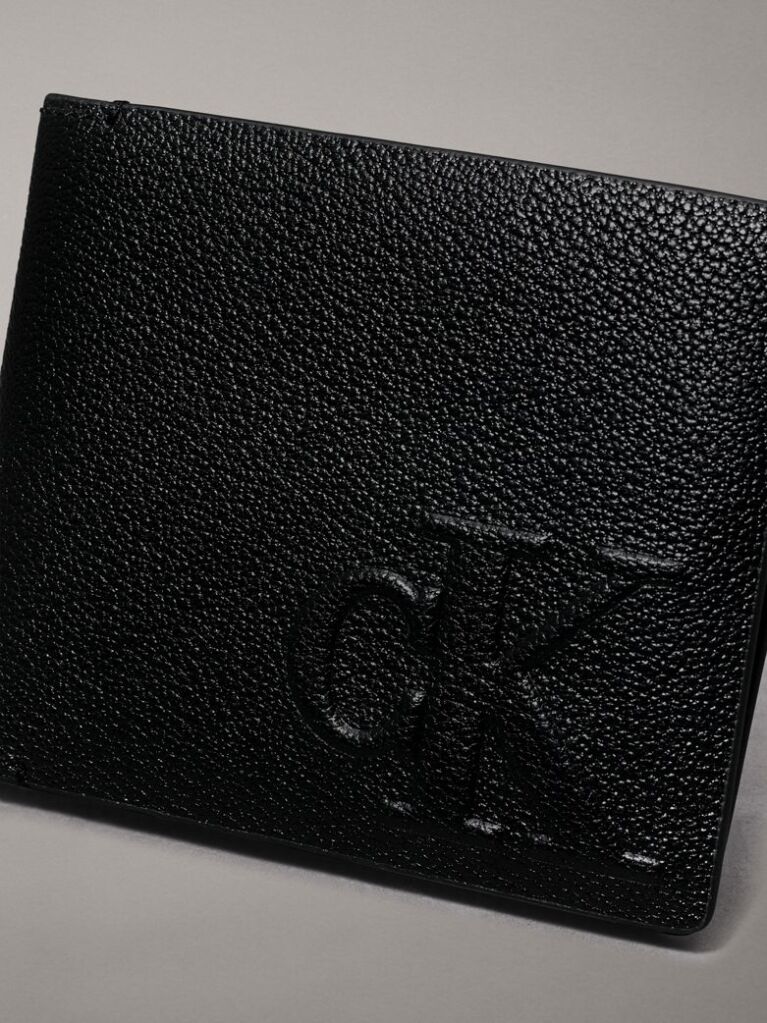 Black Leather Billfold Wallet  Men