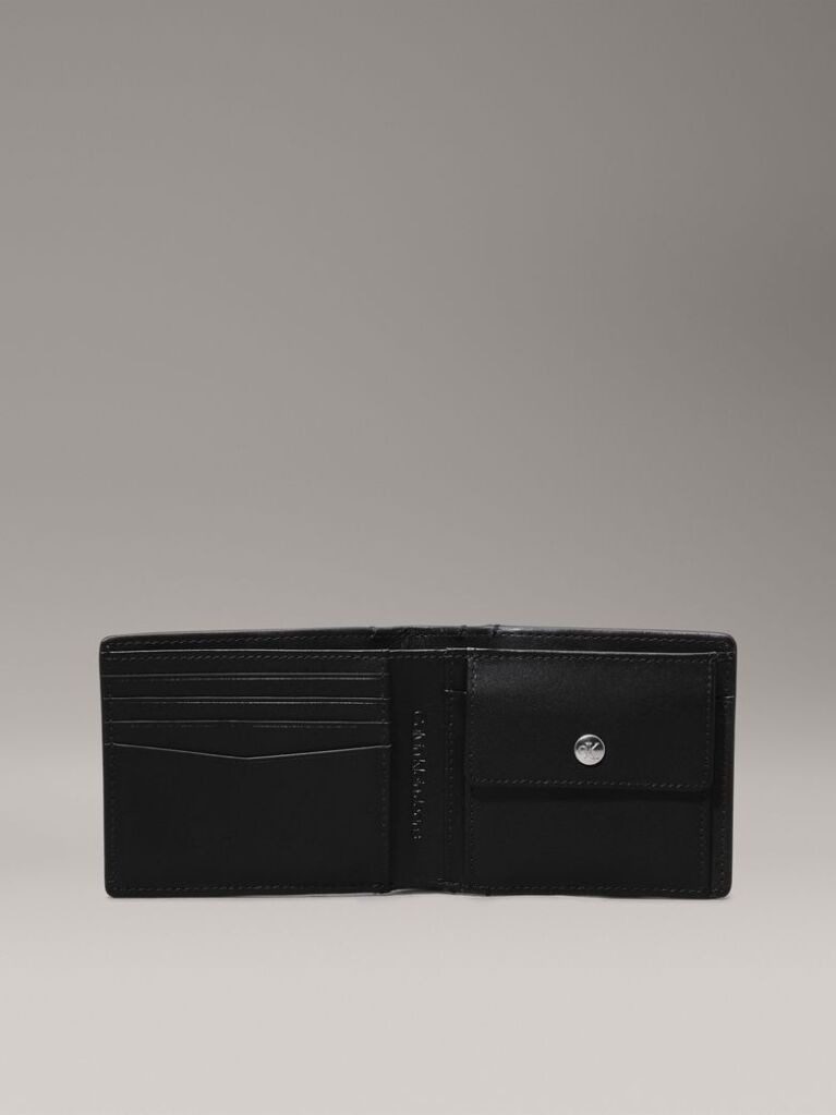 Black Leather Billfold Wallet  Men
