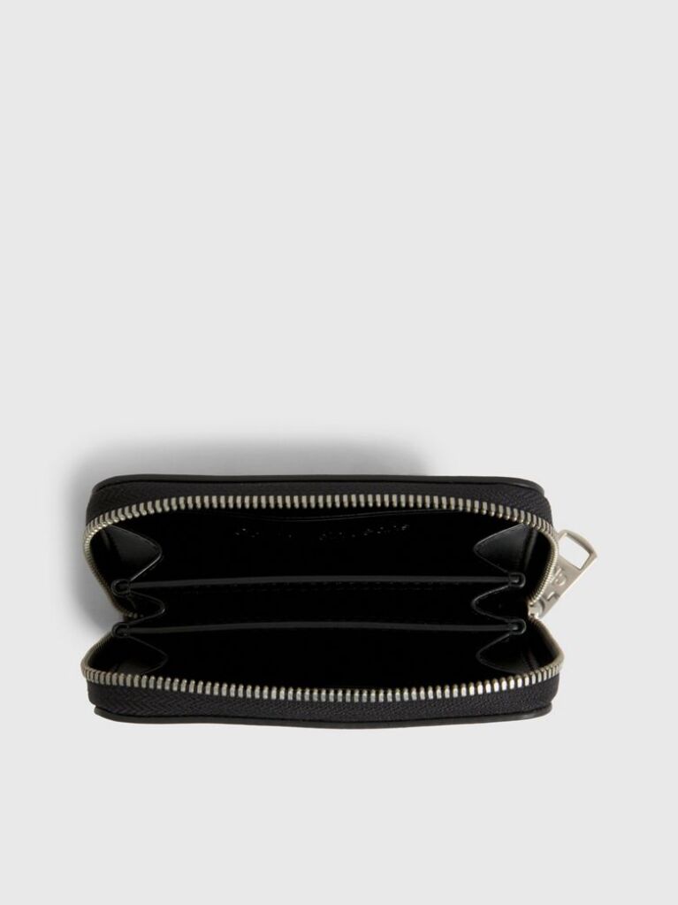 Black Logo Zip Around Wallet  Women