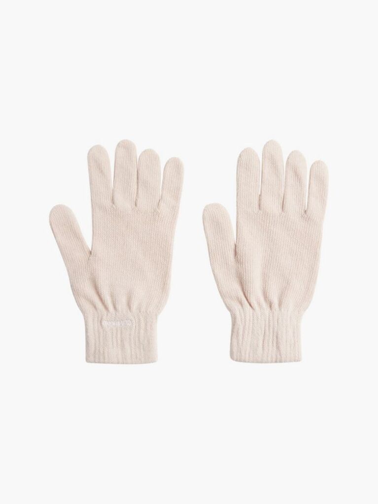 Beige Organic Cotton Blend Gloves  Women