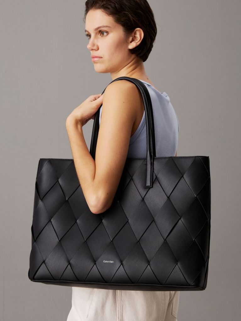 Black Woven Tote Bag  Women
