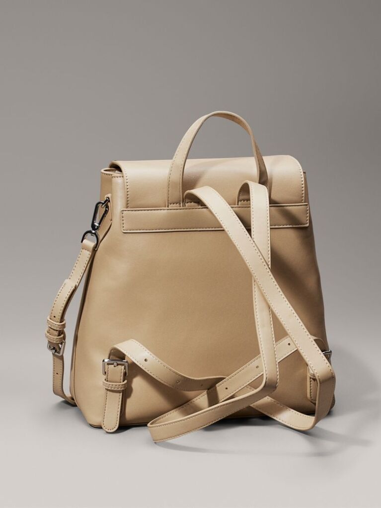 Beige Flap Backpack  Women