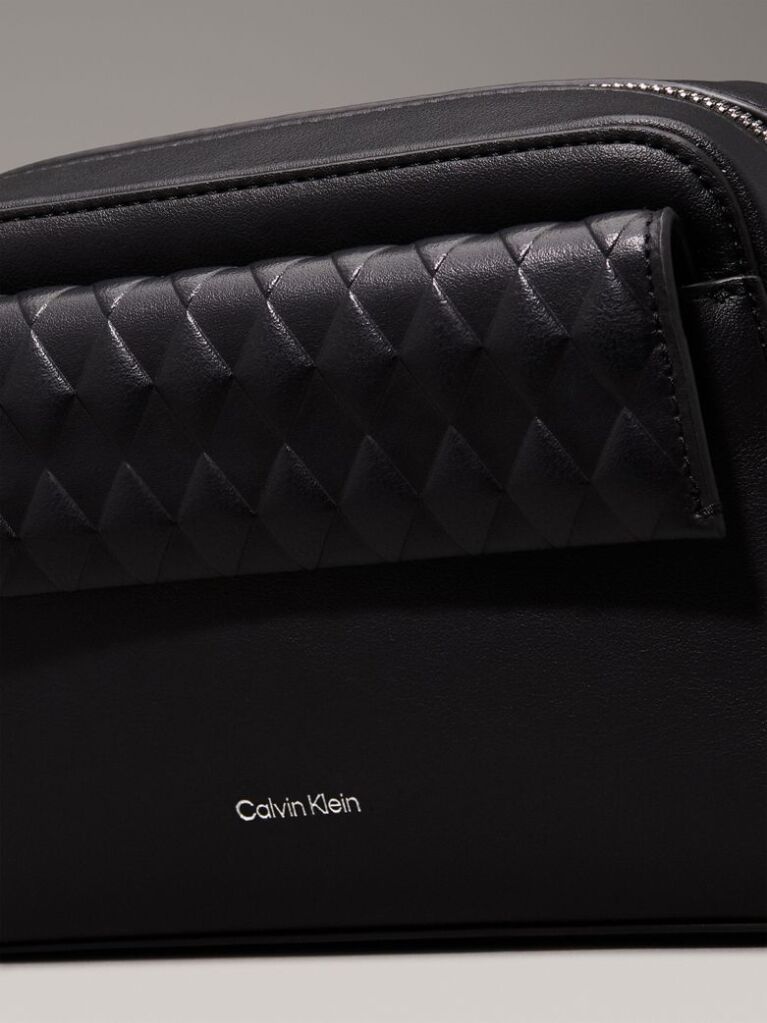 Black Quilted Crossbody Camera Bag  Women