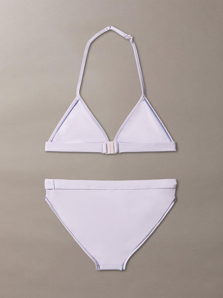 Purple Girls Triangle Bikini Set - CK Monogram  Girls