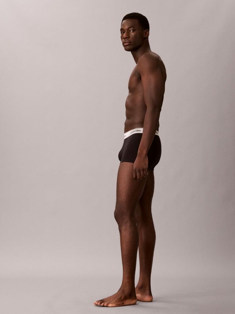 Black 3 Pack Trunks - Icon Cotton Stretch  Men